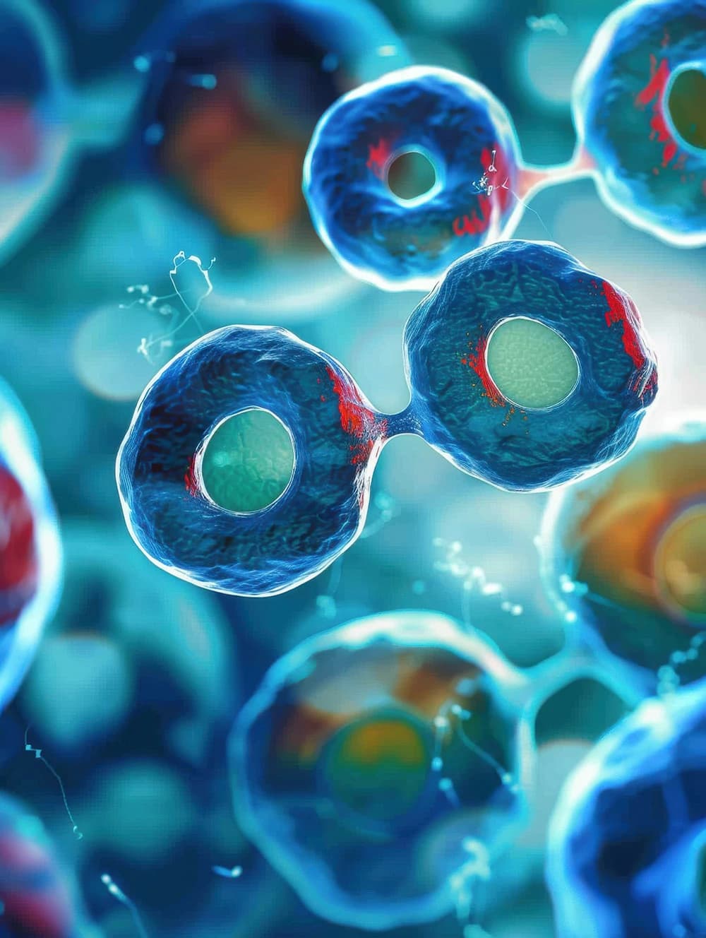 Cellular biology and cancer science concepts.